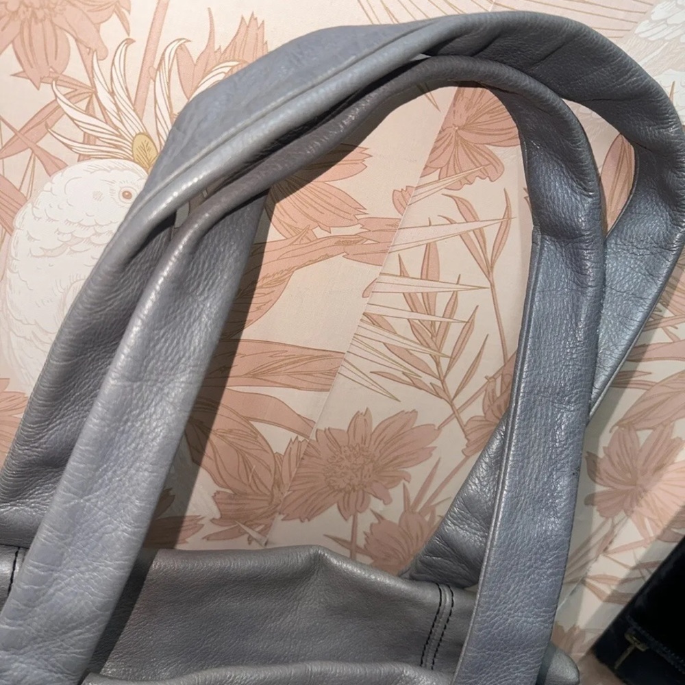 mimco vintage grey leather suede large shoulder hand bag - Picture 3 of 11